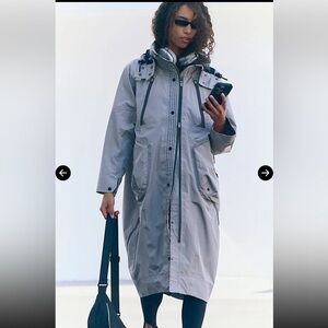Free People Rain and Shine Gray Trench Coat